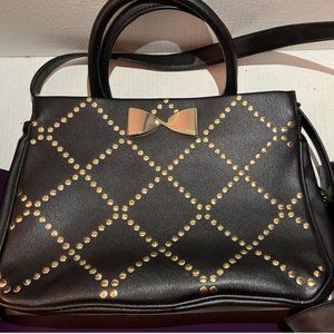 Betsey Johnson Like New handbag with gold studs.